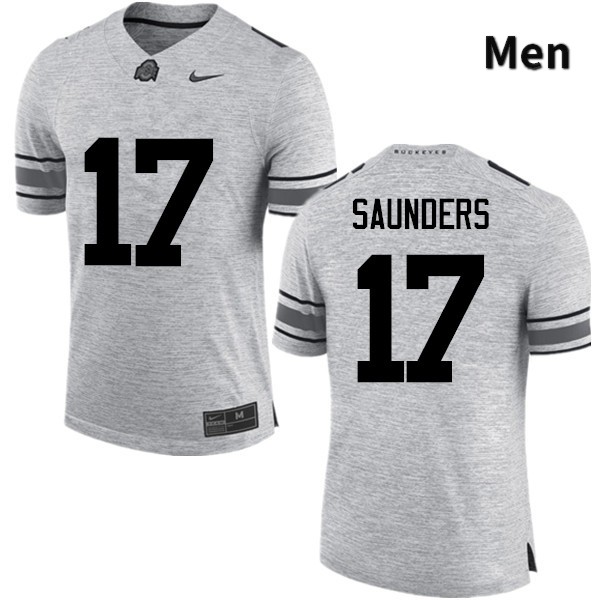 Ohio State Buckeyes C.J. Saunders Men's #17 Gray Game Stitched College Football Jersey